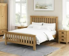 Image of Baysdale Oak 4'6 Bed Frame / Rustic Double Bed / Traditional Bedroom Furniture