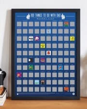 Image of 100 Things To Do With Dad Bucket List Scratch Off Poster Father's Day Birthday