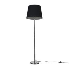 Image of Modern LED Floor Lamp 158cm Stem Polished Chrome Lounge Light Tapered Shade Bulb