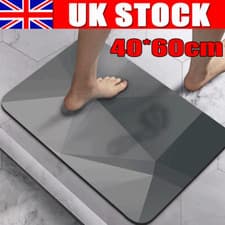 Image of 40*60cm-Bath Mat Rug-Rubber Non Slip Quick Dry Super Absorbent Thin Bathroom Rug