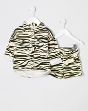 Image of River Island Mini Girls Zebra Print Shacket Outfit Size Age 9-12 Months 80cm