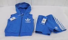 Image of INFANT BOY'S ADIDAS SLEEVELESS HOODED TOP AND SHORTS 