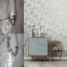 Image of Holden Decor Chevril Shinny Floral Trail Textured Wallpaper 3 Colours
