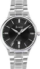 Image of Accurist Mens Classic Watch with Black Dial and Silver Bracelet 73006