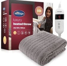 Image of Silentnight Heated Throw Electric OverBlanket Luxury Soft Fleece Comfort Control