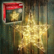 Image of 50cm LED Star Light Christmas 3D Indoor Decoration Wreath 200 LED - Warm White