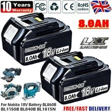 Image of 2 Pack For Makita 18V 8.0Ah LXT Li-Ion BL1830 BL1850 BL1860 Cordless Battery