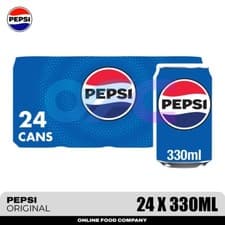 Image of Pepsi Cola Cans Original 24 Pack (24 x 330ml) Soft Drinks | Fizzy Beverage