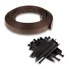 Image of FLEXIBLE GARDEN BORDER EDGING WITH PLASTIC PEGS LAWN PATH GRASS 10 - 50 Metres
