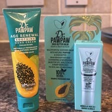 Image of Dr Paw Paw Age Renewal Hand Cream 50ml & Shea Butter Balm, 10m, Vegan, New