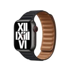 Image of Genuine Apple Leather Link Strap Watch Band 44mm/45mm/46mm - S/M - Midnight
