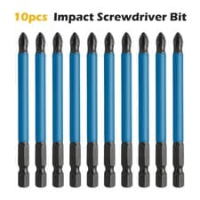 Image of 10PCS 90mm Torsion Impact Driver PH 2 Screwdriver Bits Anti-slip Phillips
