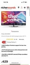 Image of BRAND NEW Philips Ambilight The One 43” 4K  144Hz Smart TV (43PUS8909) RRP £429