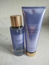 Image of Victoria’s Secret Midnight Bloom Mist Spray 250ml and Body Lotion 236 ml Set New