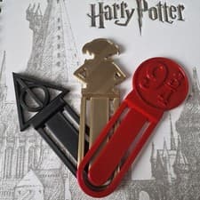 Image of Harry Potter Inspired 3D Printed Bookmark - Deathly Hallows, Dobby, Platform 9¾