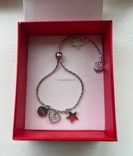 Image of Silver Plated GUESS Brand New Charm Bracelet with Heart Charm