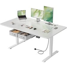 Image of Electric Standing Desk with 2 Drawers, Sit Stand Up Desk with Outlets,Black