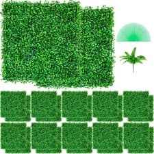 Image of Artificial Boxwood Panel Boxwood Hedge Wall Panels 24pcs 10X10" Garden Decor DIY