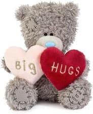 Image of Me to You Tatty Teddy Plush 10cm-High Big Hugs Bear With Padded Faux Fur Hearts
