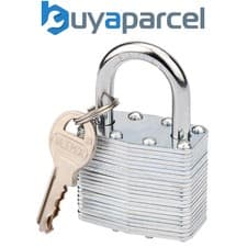 Image of Draper 14020 Laminated Steel Padlock, 40 x 23mm