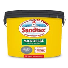 Image of Sandtex Microseal Smooth Masonry Paint Vermont Grey 10L