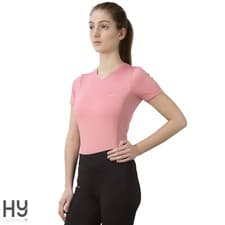 Image of Synergy T-Shirt by Hy Equestrian ROSE X SMALL Super Soft Material Mesh Panels
