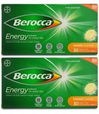 Image of Berocca Orange Effervescent 30 Tablets X 2, 60 Tablets Total