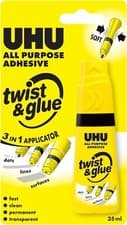 Image of UHU All Purpose Adhesive twist & glue, crystal-clear bottle for glue 2908- 35ml