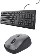 Image of Trust Taro Wired Keyboard QWERTY UK Layout + Silent Wireless Mouse with Battery