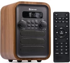 Image of Denver DAB Digital Bluetooth Radio - DAB/DAB+ FM Mains Powered - Grey Remote Ala