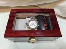 Image of GUESS Limelight / W1053L2 / Rose Ladies Watch + Cherry Red Triple Watch Box: NEW