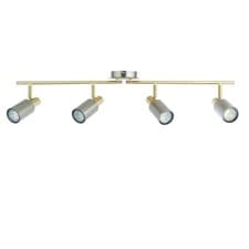 Image of Modern Silver & Gold 4 Way Adjustable Ceiling Spotlight Downlight Fittings