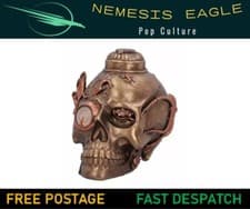Image of PIPE UP MODIFIED SKULL ORNAMENT STEAMPUNK 17.8CM BRAND NEW