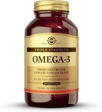 Image of Solgar Triple Strength Omega 3 Fish Oil Softgels, 100 Count, Supports Heart & Br