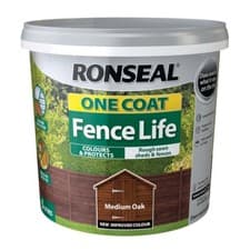Image of Ronseal One Coat Fence Life Exterior Wood Paint Brush On Protection 5LTR