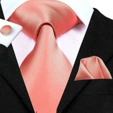 Image of ITALIAN DESIGNER Solid Colour SILK TIE, POCKET SQUARE, CUFFLINK SET