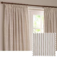 Image of Yard Hebden Striped 100% Cotton Pencil Pleat Curtain Pair | Various Colours