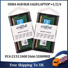 Image of Crucial 8GB 16GB DDR4 RAM 2400 2666 3200 MHz SO-DIMM 1.2V 260Pin For Laptop Lot