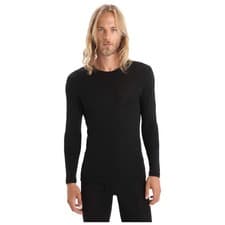Image of Icebreaker Mens Merino 175 Everyday Long Sleeve Crewe Baselayer - Black