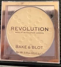 Image of REVOLUTION Bake & Blot Pressed Powder BANANA Setting Makeup Compact NEW SEALED