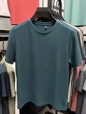 Image of Men Short Sleeve Bamboo Ice Silk T-Shirt Summer Casual Elastic Slim Fit Top