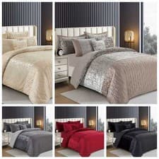 Image of Plush Velvet Duvet Cover 3 Piece Quilt Cover Bedding Set with 2 Pillow Cases