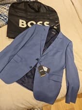 Image of Hugo Boss Mens Blazer Baby Blue Colour Slim Fit Size US 46R /UK 56