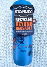 Image of NEW Stanley Travel Mug Recycled 0.47L/60z Blue BPA Free Microwaveable Insulated