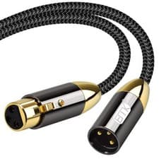 Image of 3M EMK XLR Cable 3 Pin Balanced Cable Microphone Lead Male to Female Extension