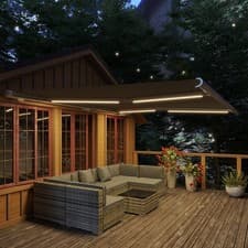 Image of 4x3m Full Cassette Electric Retractable Awning w/ LED Light, Remote Controller