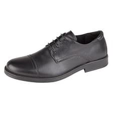 Image of IMAC Mens 4 Eye Capped Gibson Black Leather Shoes 7 Sizes EU DF1068