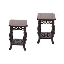 Image of 2 Pieces Pedestal Plant Stand Flower Pot Base Living Room Shelf Display