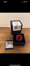 Image of Swarovski Nirvana cocktail ring red crystals size 52