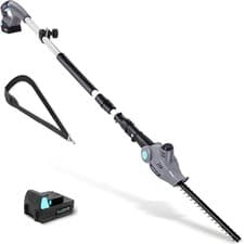 Image of Cordless Telescopic Hedge Trimmer Long Reach 2x 2.0Ah Batteries